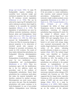 Biological degradation of synthetic polymer | PDF