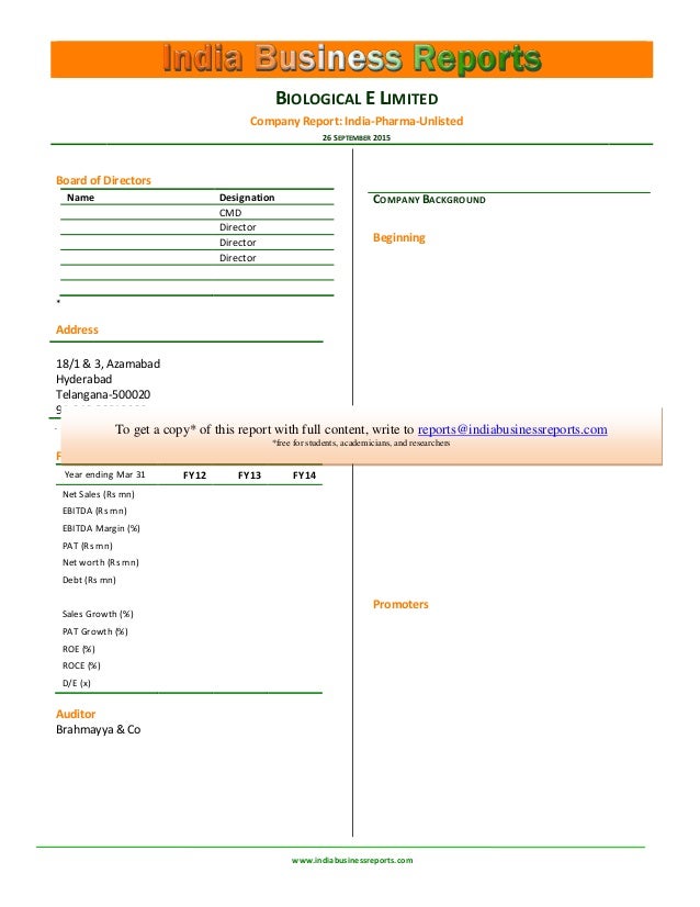 Biological E Limited