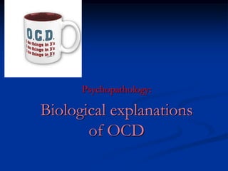 Psychopathology:

Biological explanations
of OCD

 