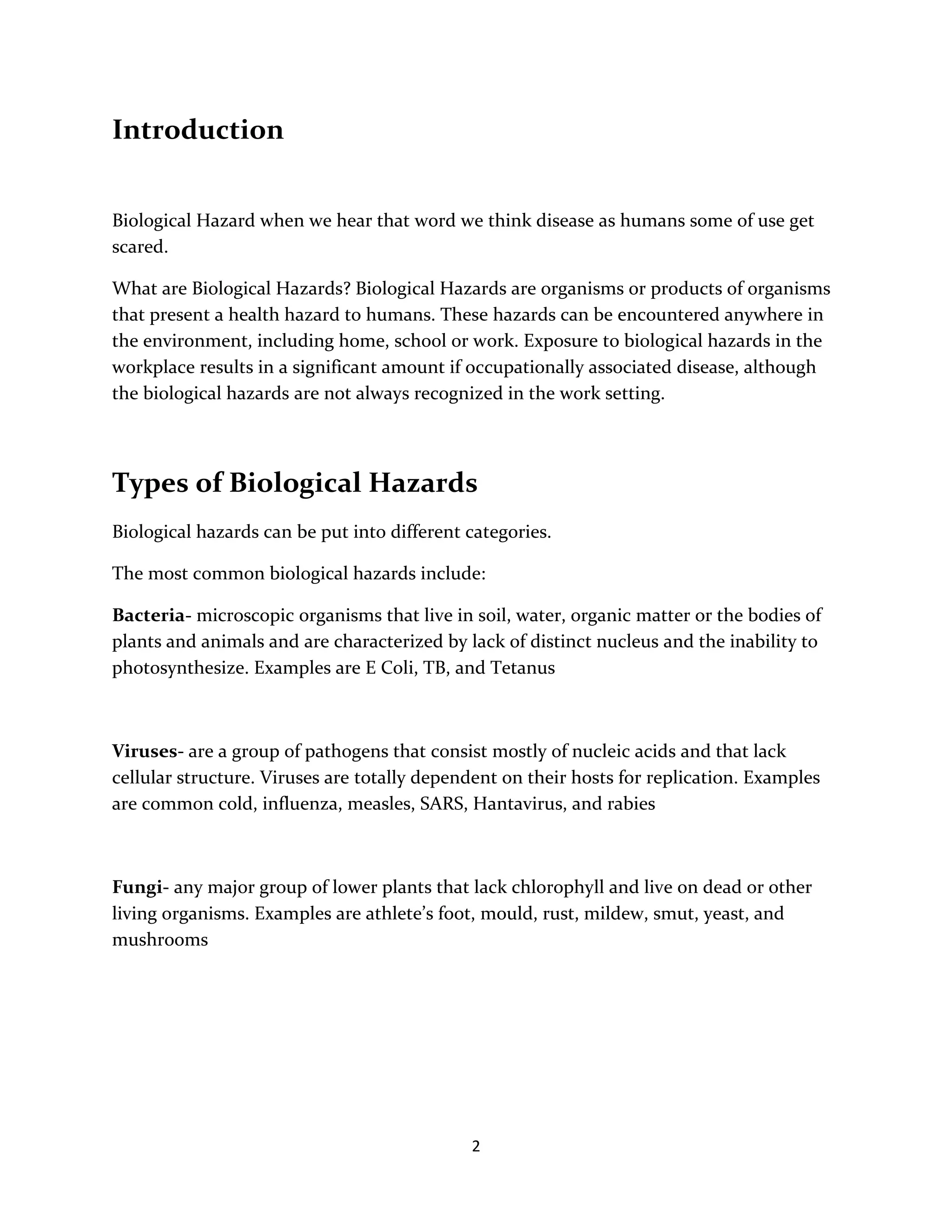 Biological hazards overview | DOCX