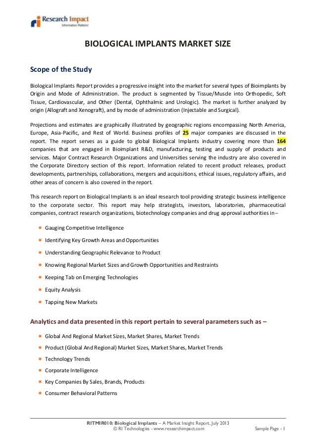Biological implants market research report