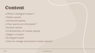 Biological Invasion by; Sania shandil | PDF
