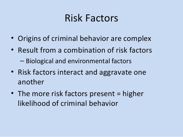 criminal behavior biological determined The identifiable related contributors to the biological theory of criminology entail low serotonin, neurological defects, malnutrition, anti-social behavior, and environmental contributors serial killers tend to act upon violent actions due to their abnormal brain waves in their frontal lobe and prefrontal cortex. criminal behavior biological determined The identifiable related contributors to the biological theory of criminology entail low serotonin, neurological defects, malnutrition, anti-social behavior, and environmental contributors serial killers tend to act upon violent actions due to their abnormal brain waves in their frontal lobe and prefrontal cortex.