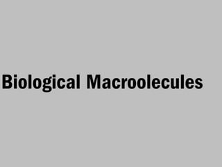 Biological Macroolecules
 