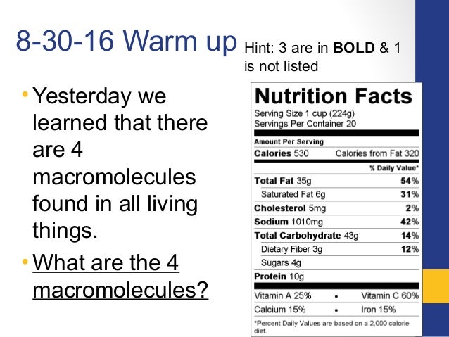 biological macromolecules carbohydrates lipids proteins 4 macromolecules
