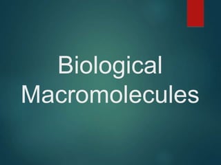 Biological
Macromolecules
 