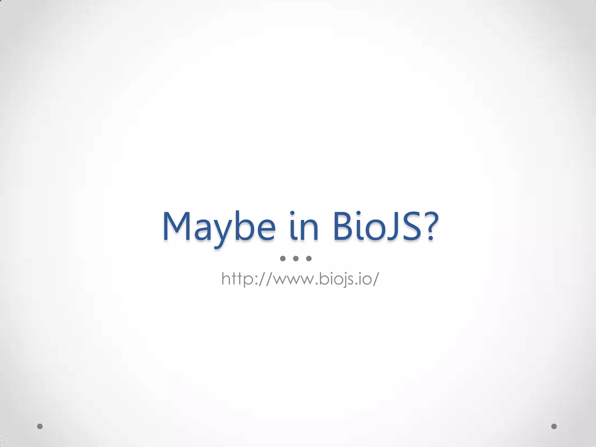 Maybe in BioJS? http://www.biojs.io/ 