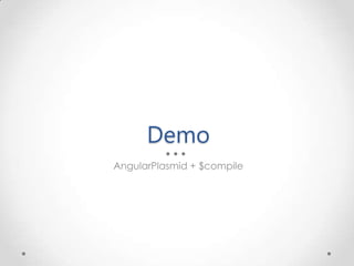 Demo
AngularPlasmid + $compile
 