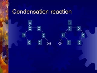 Condensation reaction OH OH O C C C C C C O C C C C C C 