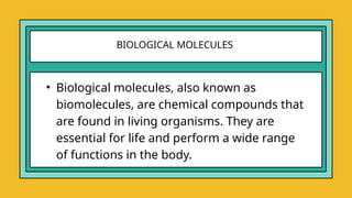 Biological Molecules Lesson Presentation in Green and Yellow Simple ...