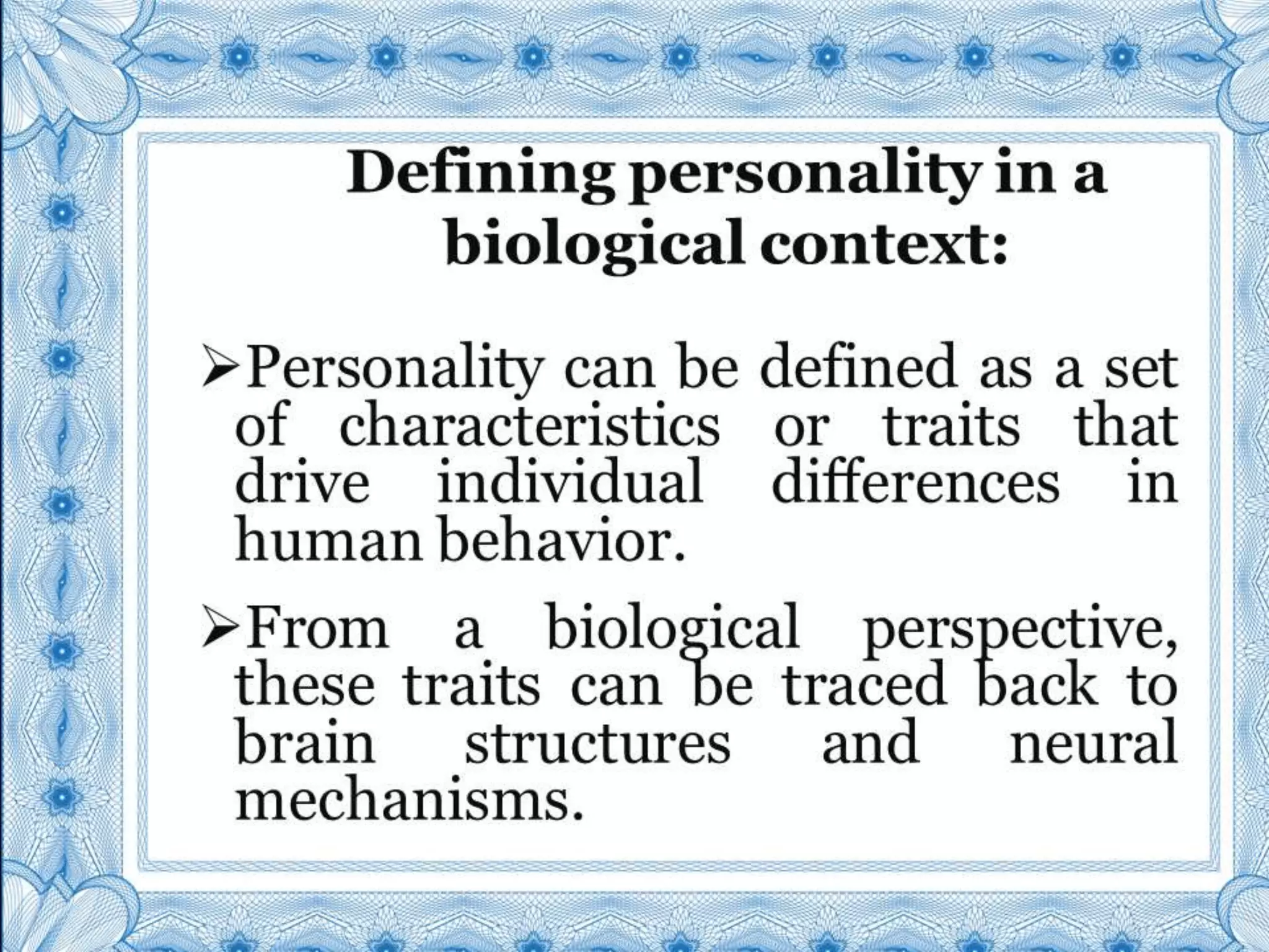Biological Basis of Personality | PPTX