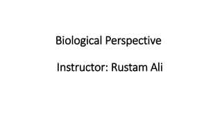 Biological Perspective
Instructor: Rustam Ali
 