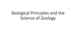 Biological Principles and the
Science of Zoology
 