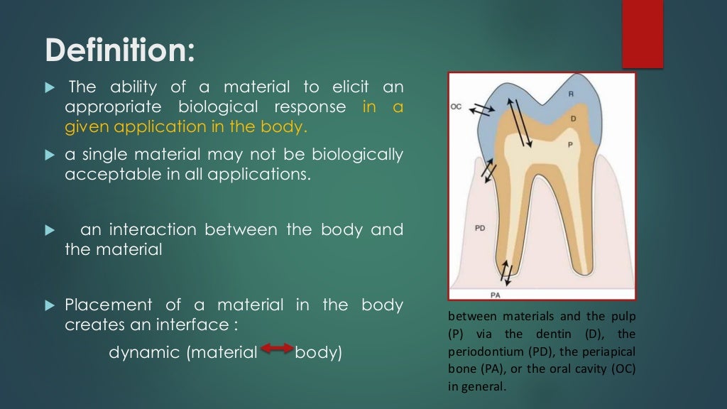 Biological properities and of dental materials