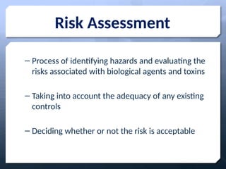 Biological Risk Assessment introductions | PPTX