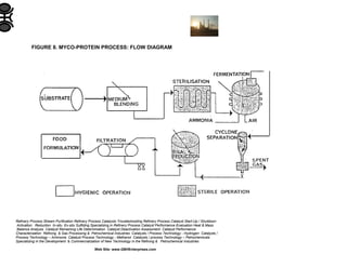 FIGURE 8. MYCO-PROTEIN PROCESS: FLOW DIAGRAM

Refinery Process Stream Purification Refinery Process Catalysts Troubleshooting Refinery Process Catalyst Start-Up / Shutdown
Activation Reduction In-situ Ex-situ Sulfiding Specializing in Refinery Process Catalyst Performance Evaluation Heat & Mass
Balance Analysis Catalyst Remaining Life Determination Catalyst Deactivation Assessment Catalyst Performance
Characterization Refining & Gas Processing & Petrochemical Industries Catalysts / Process Technology - Hydrogen Catalysts /
Process Technology – Ammonia Catalyst Process Technology - Methanol Catalysts / process Technology – Petrochemicals
Specializing in the Development & Commercialization of New Technology in the Refining & Petrochemical Industries
Web Site: www.GBHEnterprises.com

 