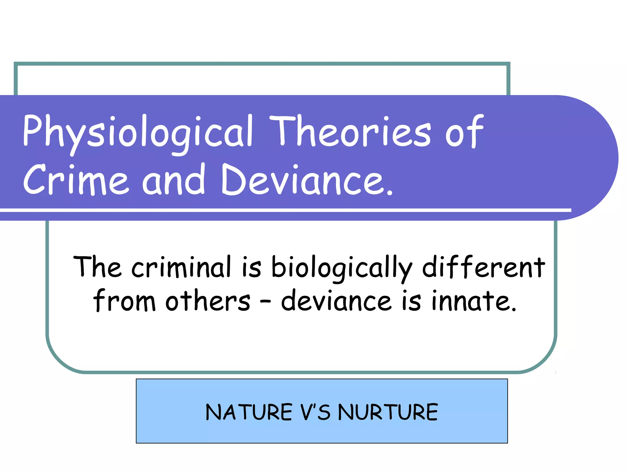 Biological Theories Of Crime Ppt
