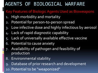 Bioagents Biological warfare | PPTX