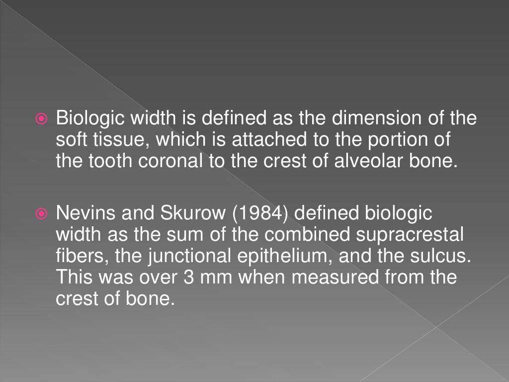 Biologic width Importance in Periodontal and Restorative Dentistry