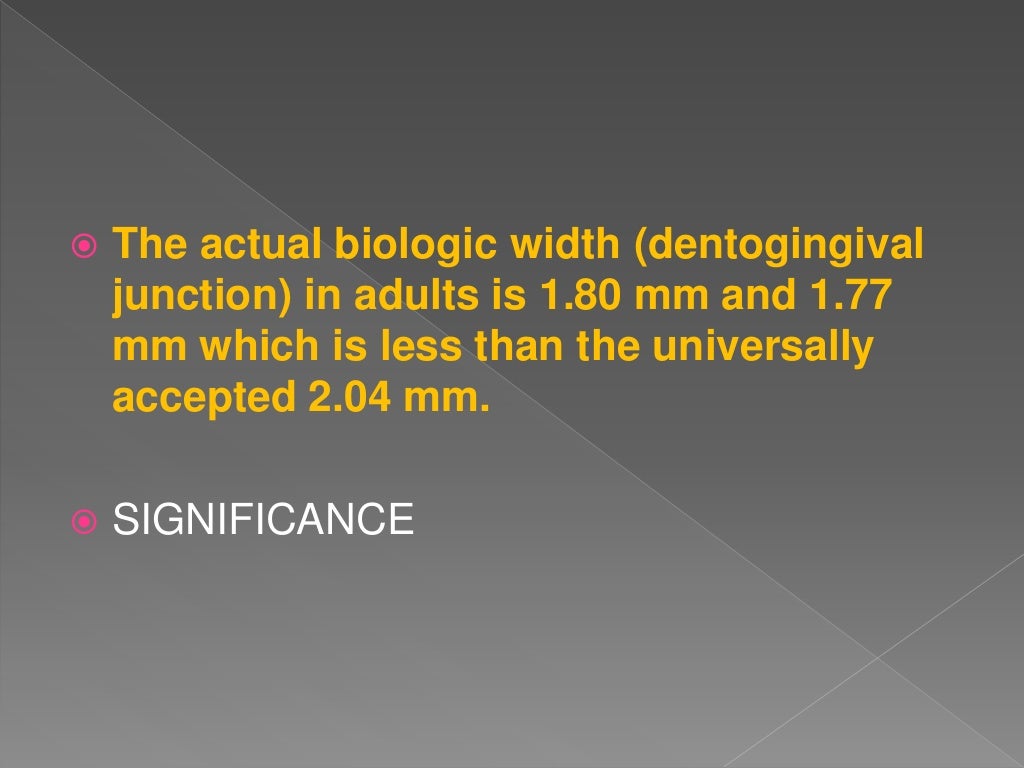 Biologic width Importance in Periodontal and Restorative Dentistry