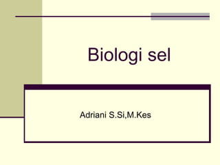 Biologi sel
Adriani S.Si,M.Kes
 