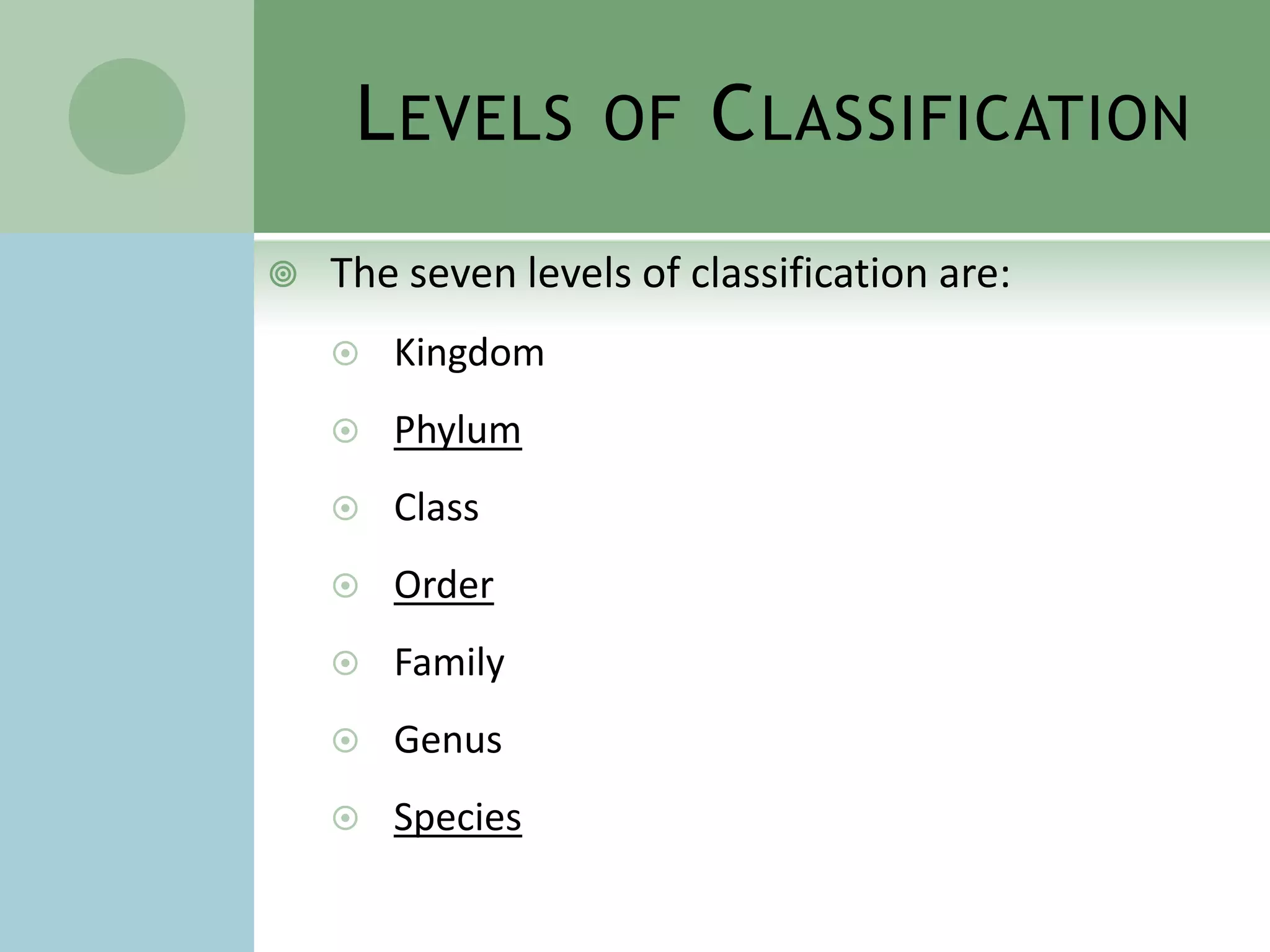 Biologists Use Seven Levels Of Classification | PPTX | Biological ...