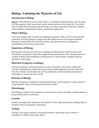 Biology.pdf | Biological Sciences | Science