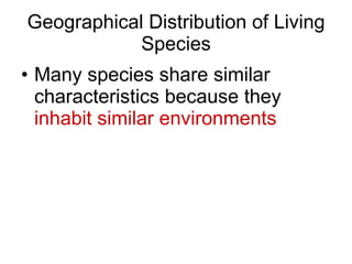 Geographical Distribution of Living Species ,[object Object]