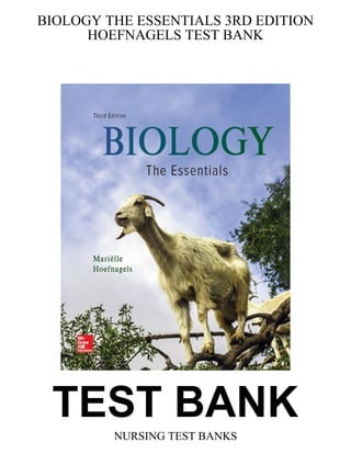 BIOLOGY THE ESSENTIALS 3RD EDITION
HOEFNAGELS TEST BANK
TEST BANK
NURSING TEST BANKS
 