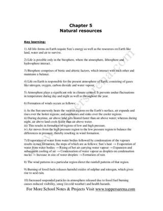 Biology  natural resources notes