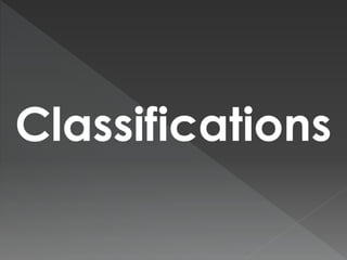 Classifications 
 