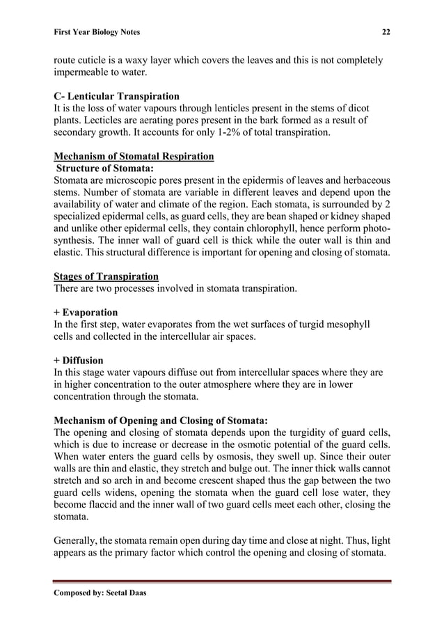 Biology First Year Complete 14 Chapters
