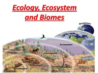 Ecology, Ecosystem
and Biomes
 