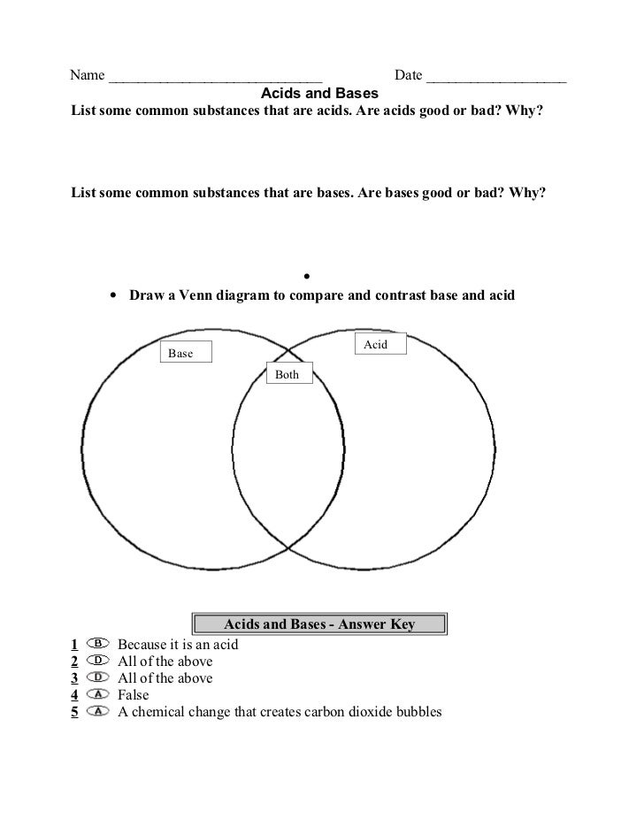 biology acid base lab reading comp compare and contrast acids and bases venn diagram