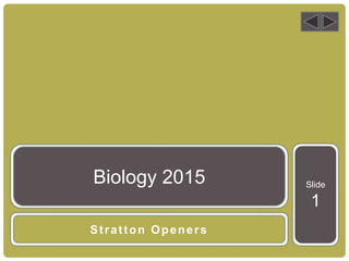 Slide
1
Stratton Openers
Biology 2015
 