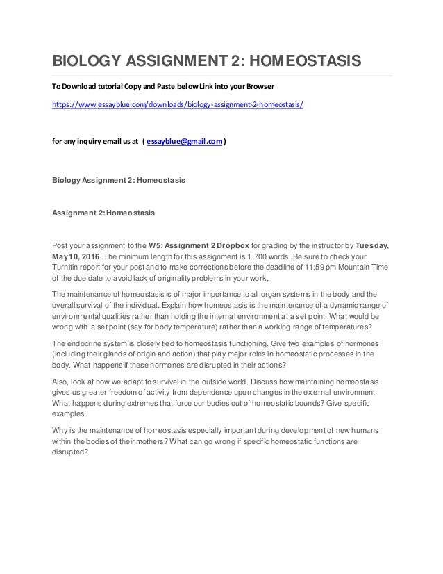Homeostasis essay