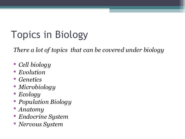 biology assignment topics