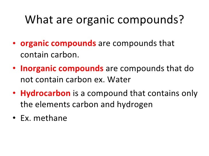 what are organic compounds