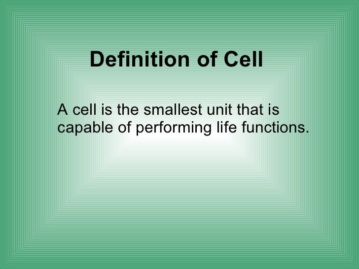 Cell Biology Definition