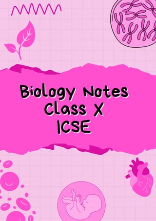 Biology Notes
Biology Notes
Class X
Class X
ICSE
ICSE
 