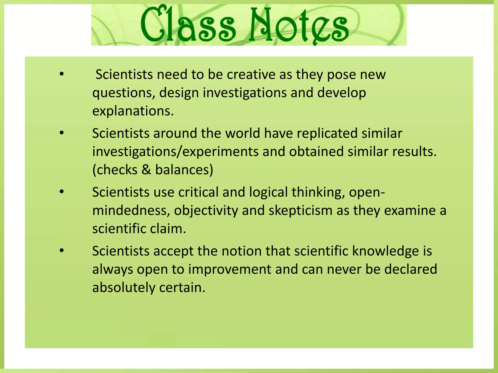 Form a hypothesis – a proposed answer to your question. (The faster your speed, the drier you will stay)