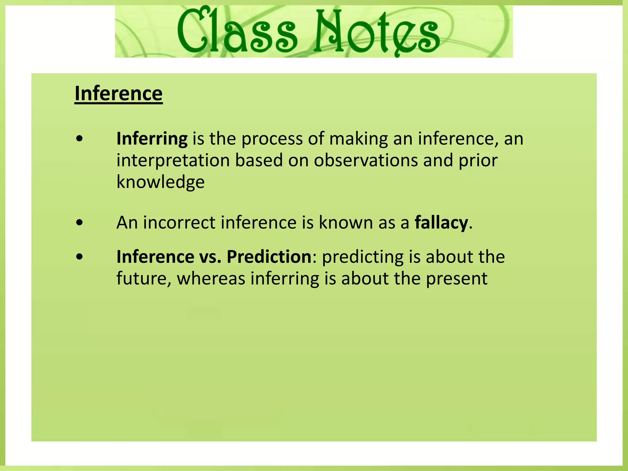 Class Notes1.2Pg. 11Complete the Frayer DiagramDefineGoalTo solve a problem or to better understand an observed event.An organized plan for gathering, organizing, and communicating information.Scientific MethodParts in orderWhy is it usedMake ObservationsProvides a useful strategy for solving problems.Ask a question, Develop a hypothesis, Test hypothesisAnalyze data & draw conclusions (test/revise), Develop theory