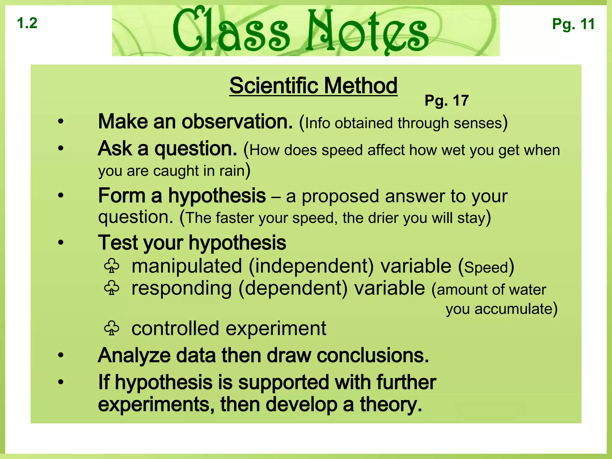 Chapter.Section1.1Page that section begins on.	    Pg. 3Class NotesWhat is biology?