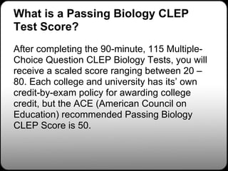 Clep Passing Rates Biology CLEP Study Guides & Biology CLEP Practice Tests | PDF