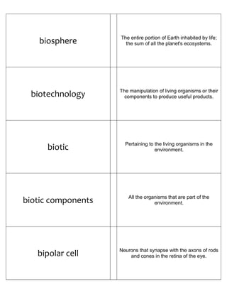 Biology Flash Cards Part I | DOCX
