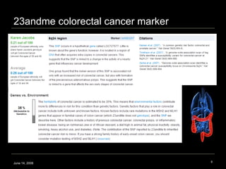 23andme colorectal cancer marker   June 14, 2008 