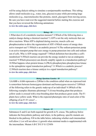 Biology homework help | ODT