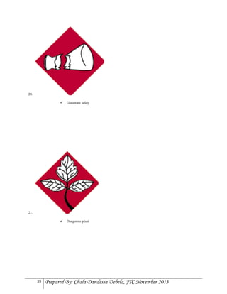 20.


Glassware safety



Dangerous plant

21.

39

Prepared By: Chala Dandessa Debela, JTC November 2013

 
