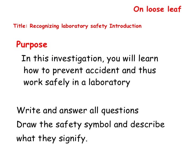 Recognizing Lab Safety Worksheet Answers - Worksheet List