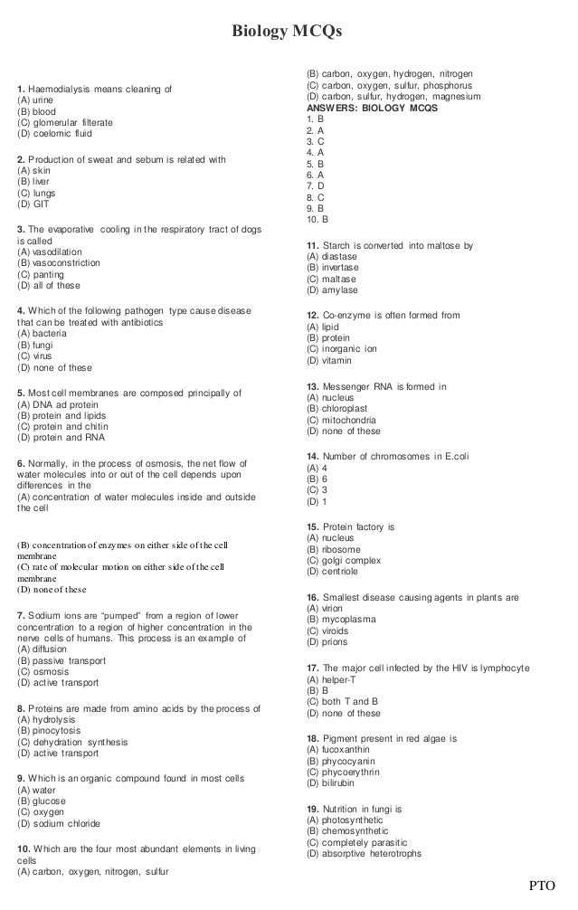 Biology Mc Qs